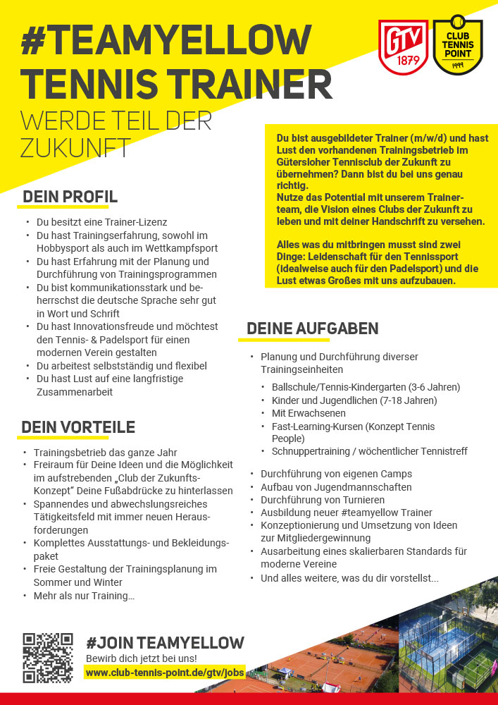 Tennistrainer im Club der Zukunft